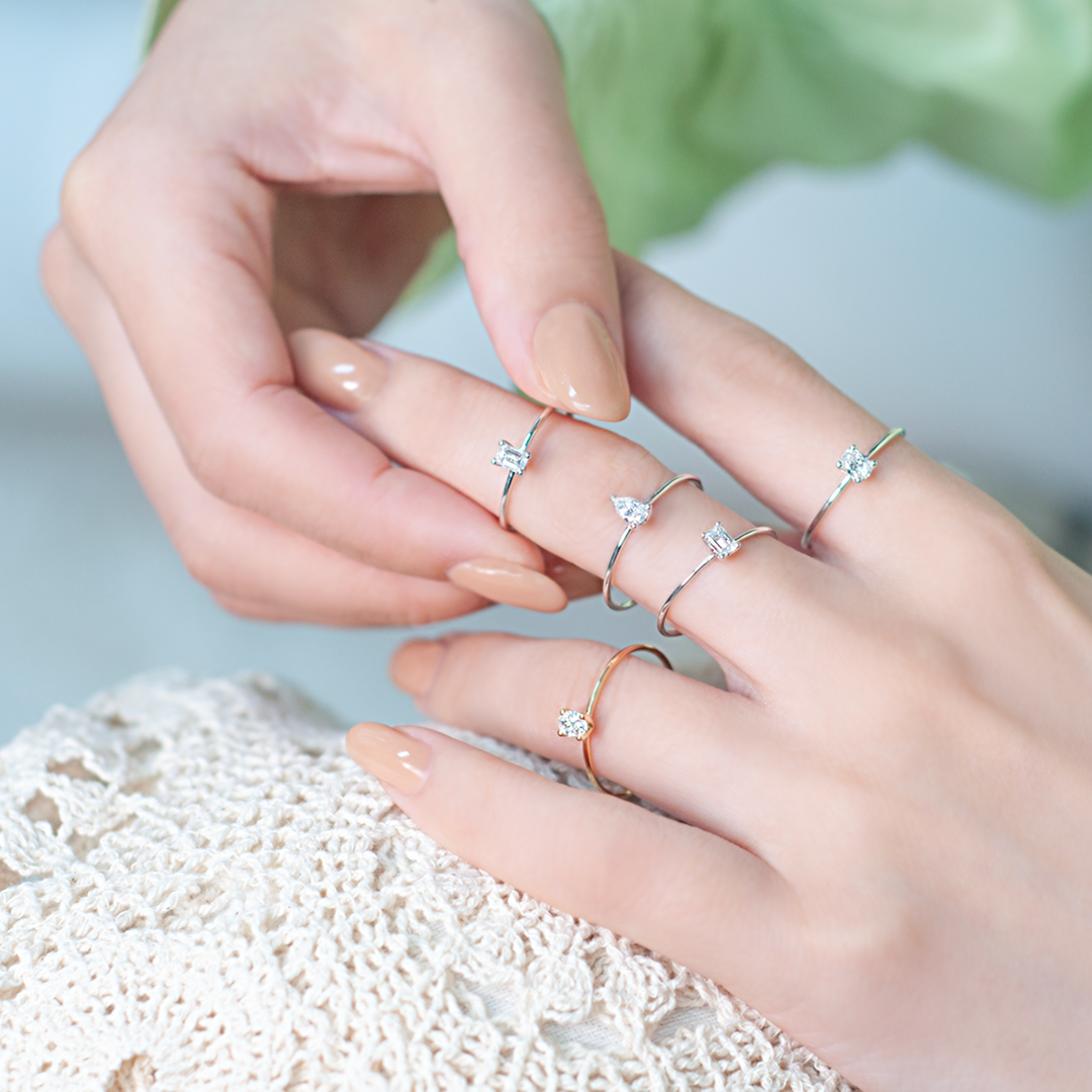 Pear shaped solitaire ring